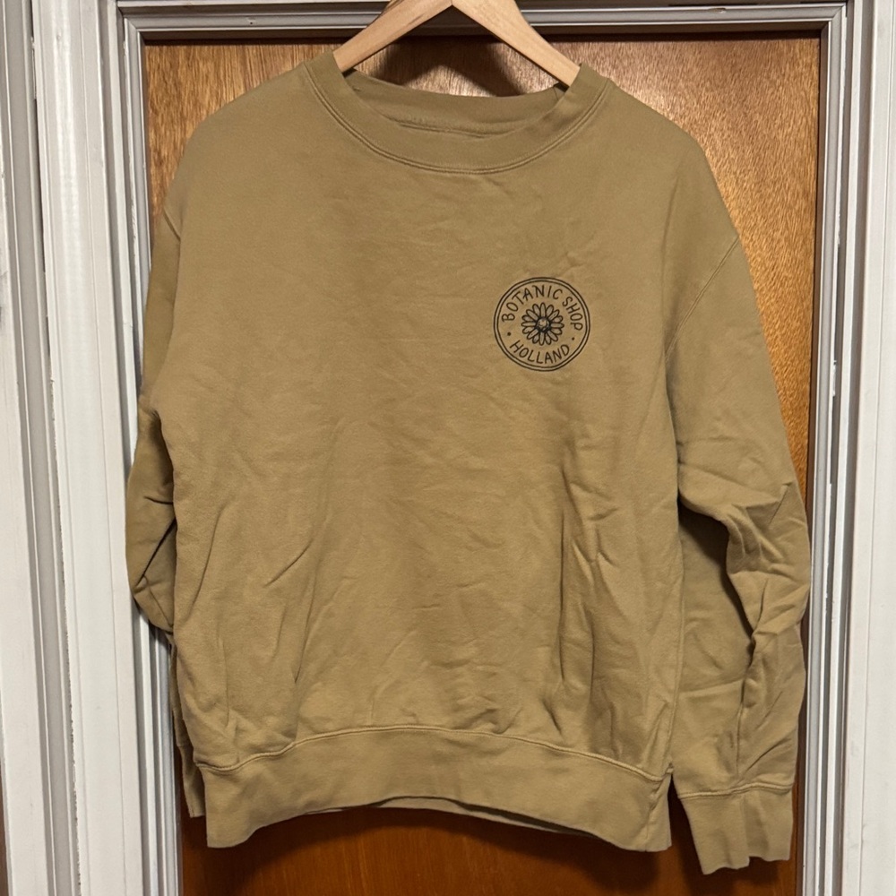 SCW Botanic Shop Holland Tan/Mustard Long Sleeve Sweatshirt Sz Large